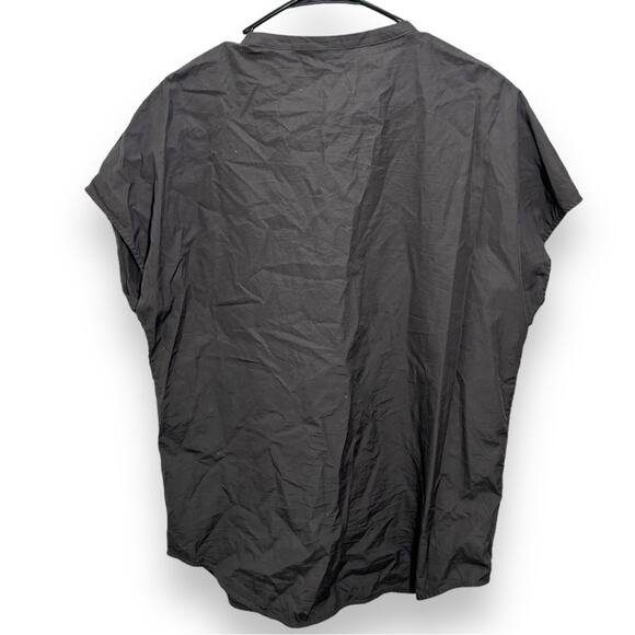 Vince Banded Collar Button Front Short Sleeve Shirt - Picture 2 of 5